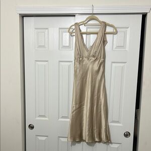 Elegant champagne Sleeveless Dress